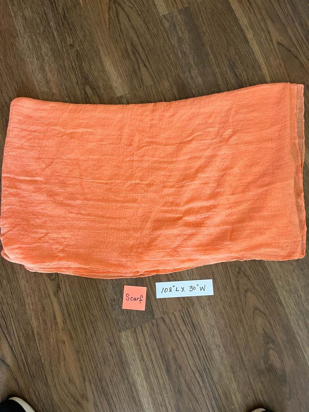 Solid Orange Lightweight Gauze Scarf Boho Summer Beach Wrap Shawl Sarong